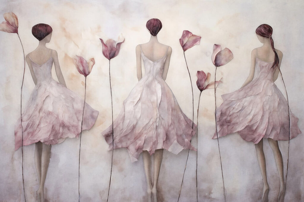 Trois femmes aux tulipes — motif complet
