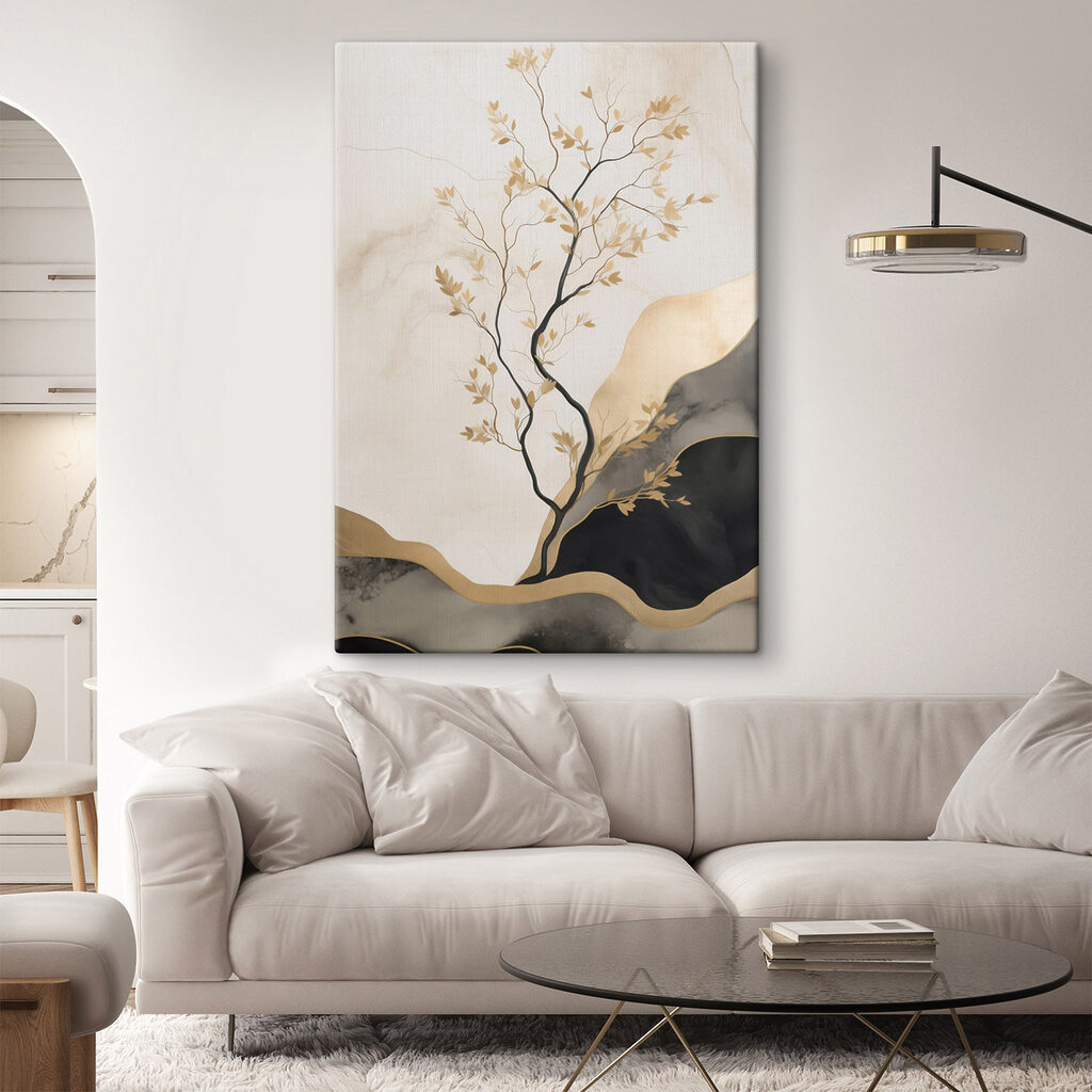 Arbre entre collines noires — intérieur 1