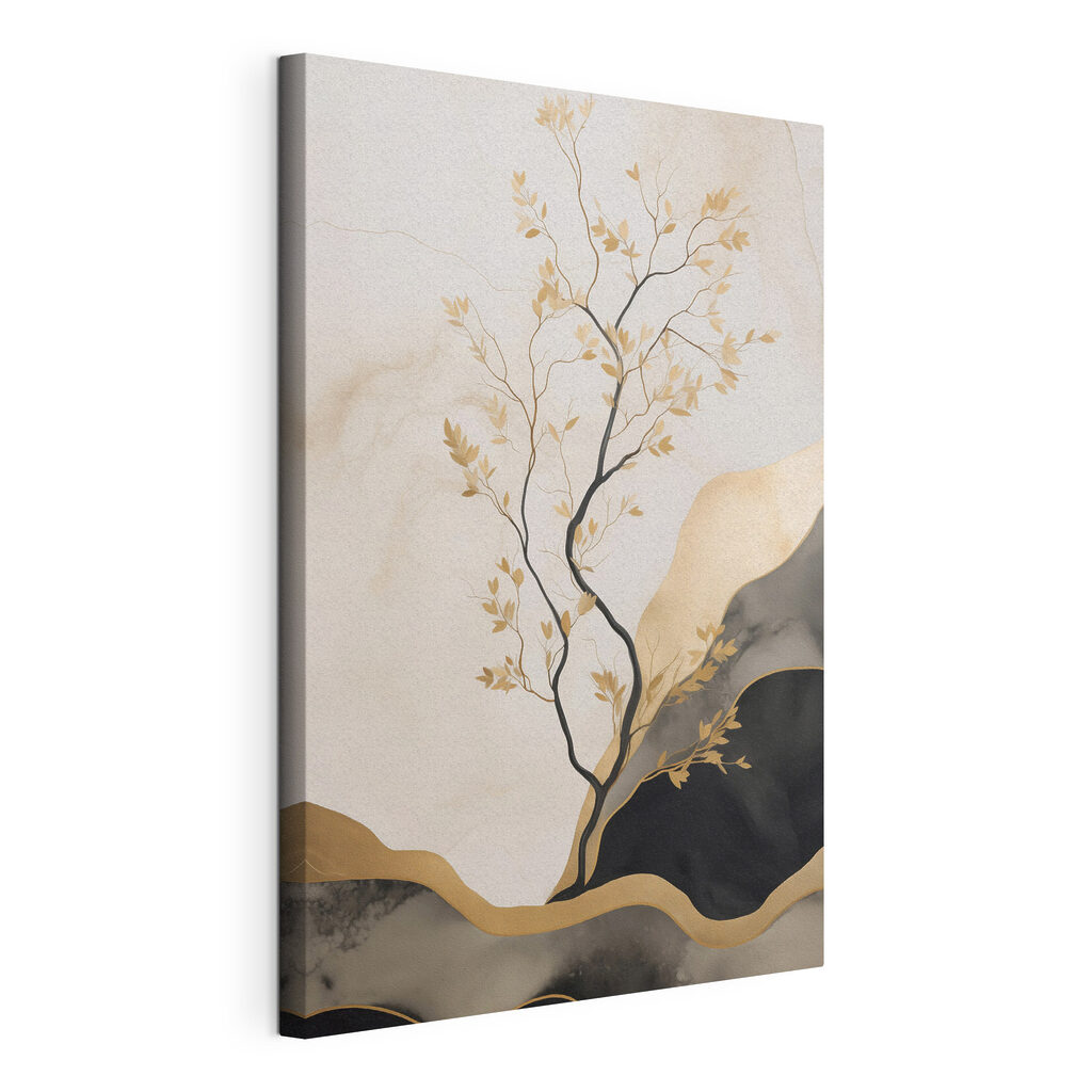 Arbre entre collines noires — vue du produit