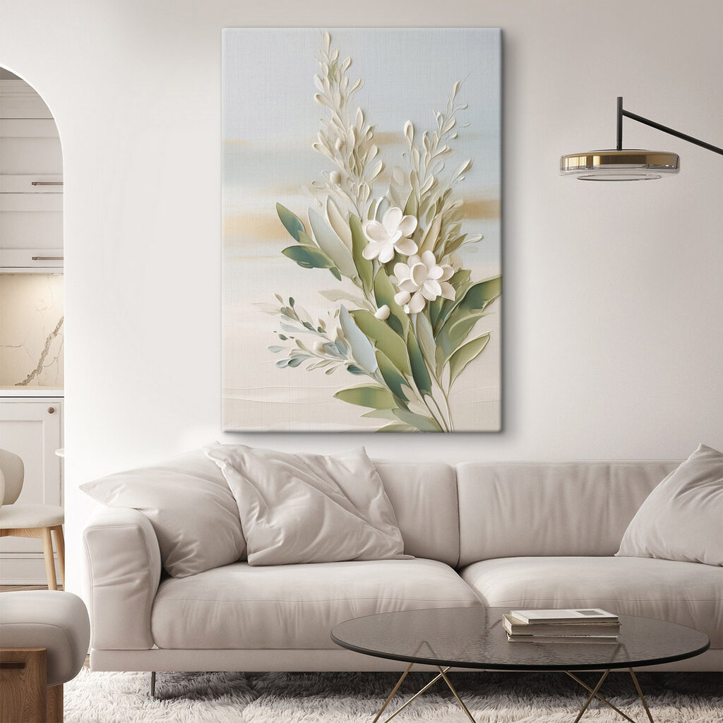 Fleurs blanches et olivier — intérieur 2
