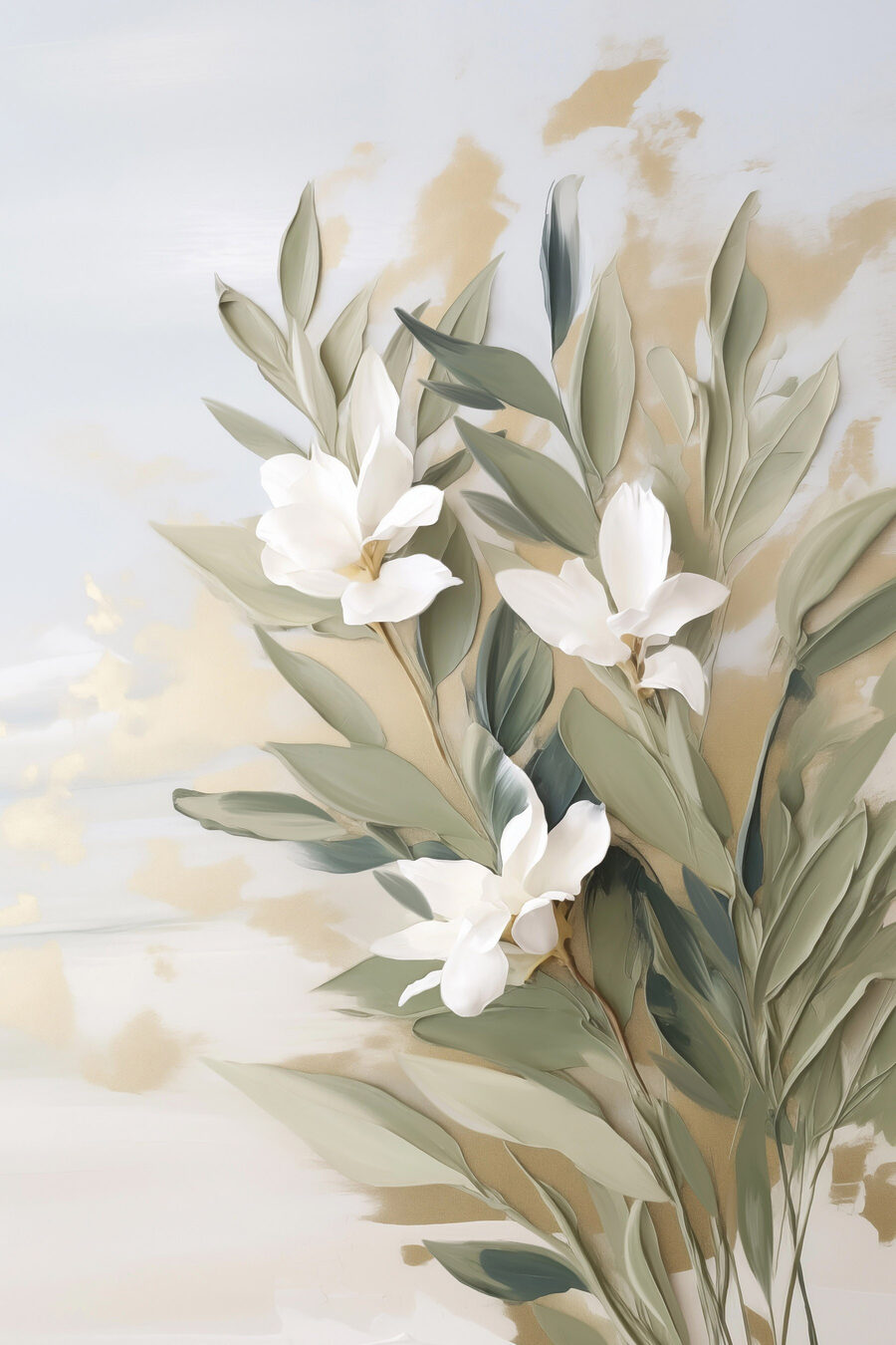 Rameaux fleuris en sourdine — motif complet