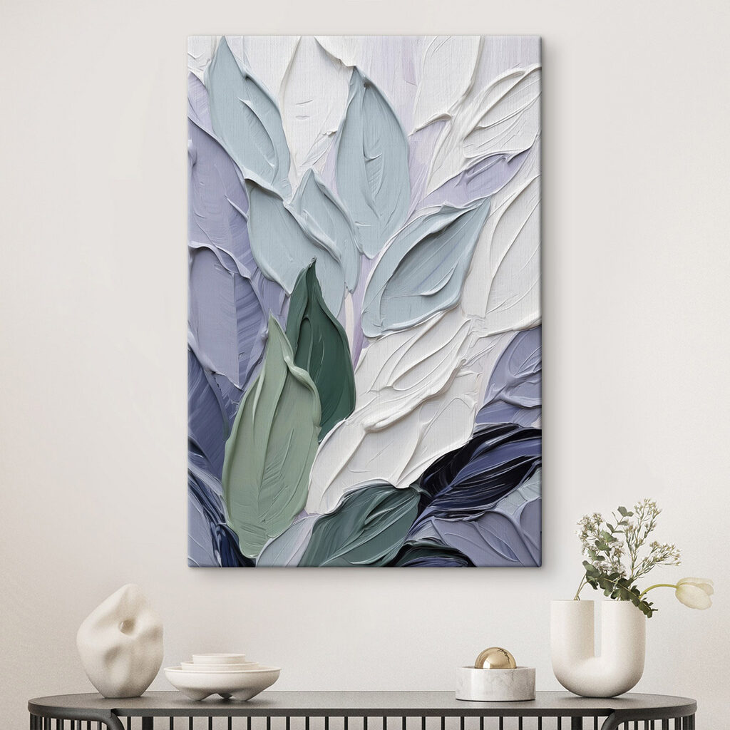 Feuilles en bleu-vert — intérieur 2