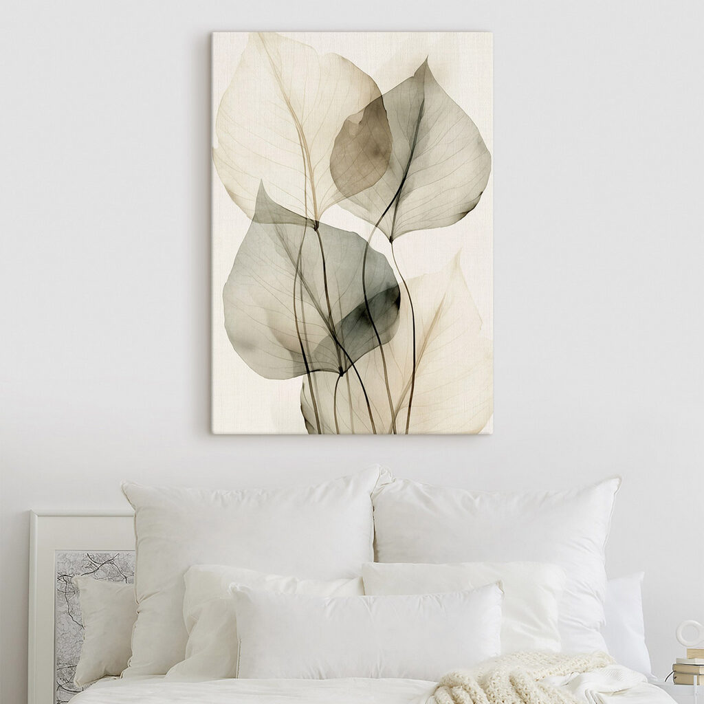 Feuilles superposées vert grisé — intérieur 2