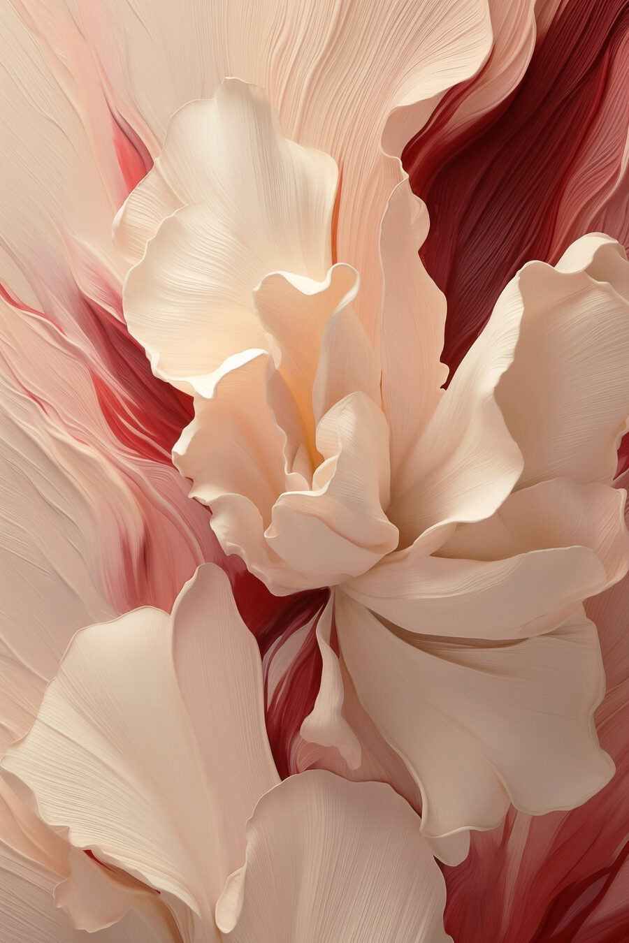 Fleurs sur rouge profond — motif complet