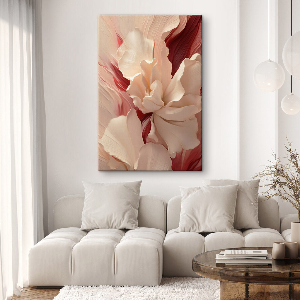 Fleurs sur rouge profond — intérieur 2