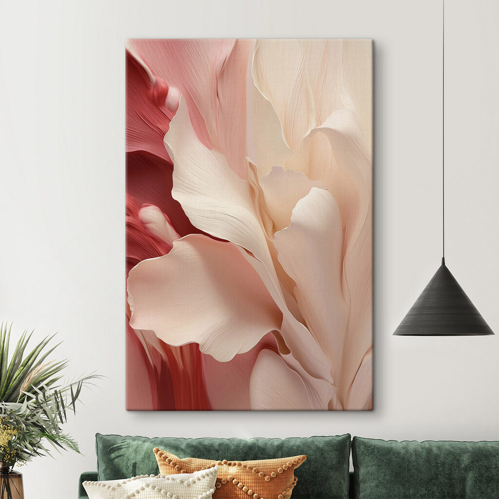 Fleur crème sur rouge — intérieur 2