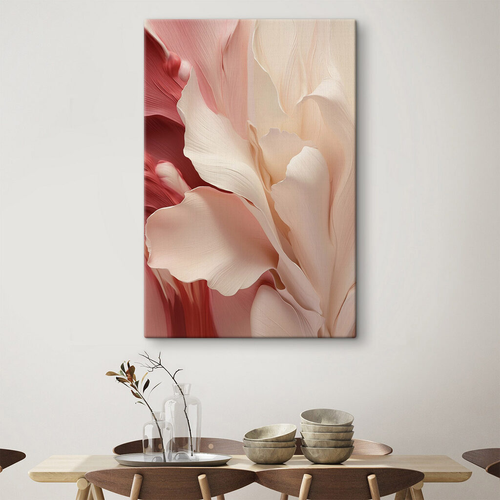 Fleur crème sur rouge — intérieur 1