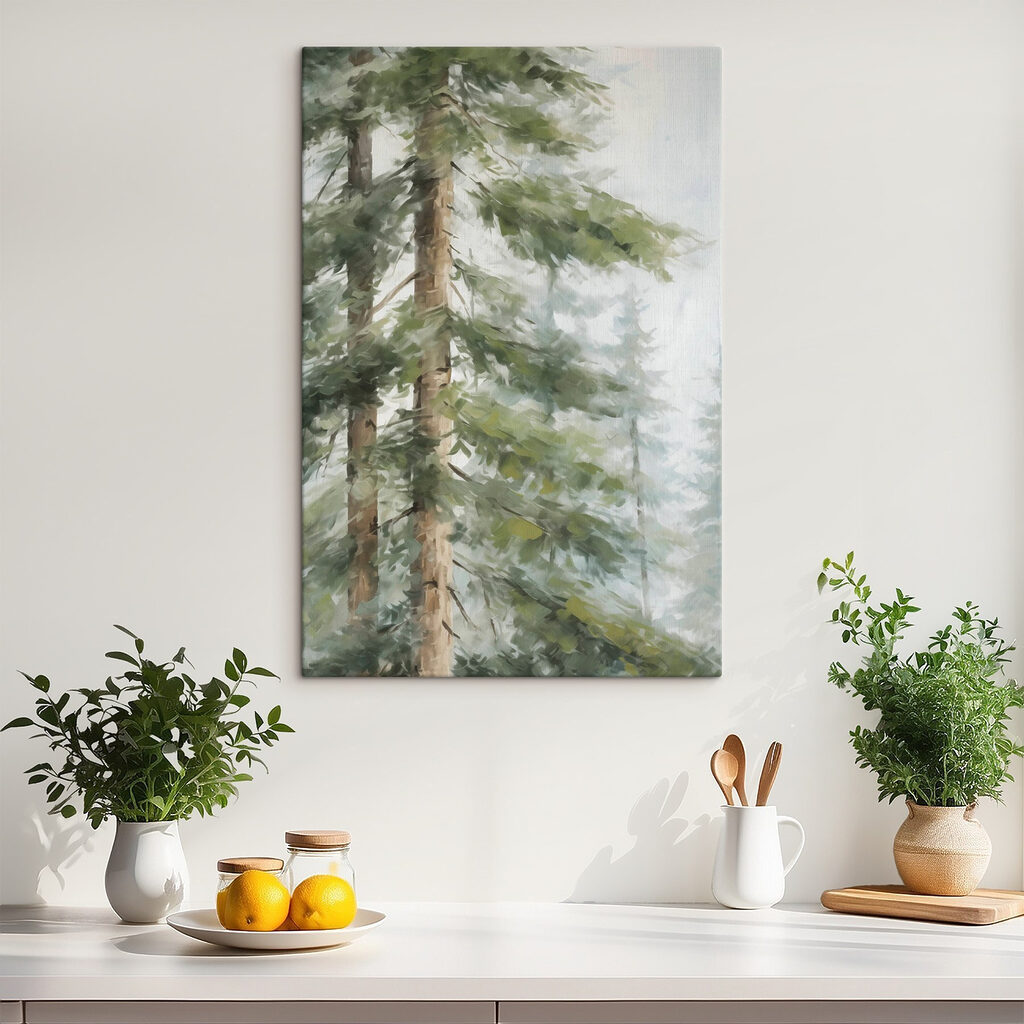 Lumière entre les conifères — intérieur 1