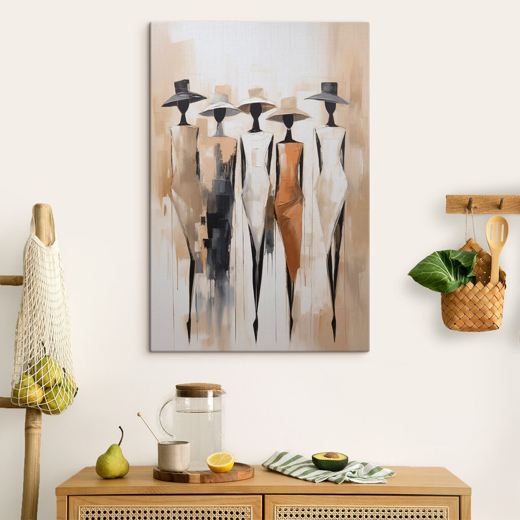 Cinq chapeaux alignés — intérieur 2