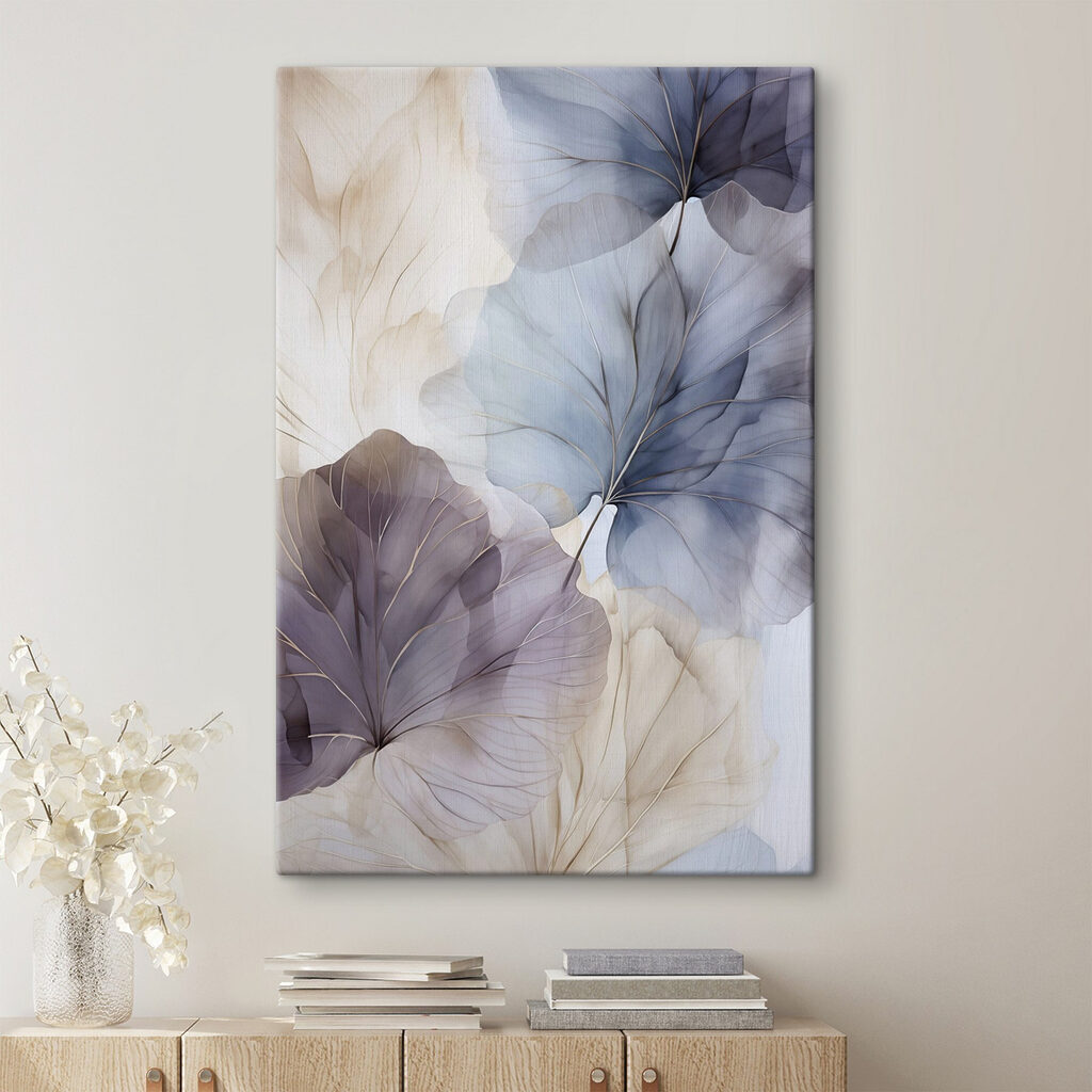 Feuilles rondes gris-bleu — intérieur 1