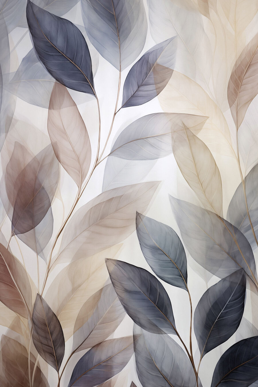 Petites feuilles transparentes — motif complet