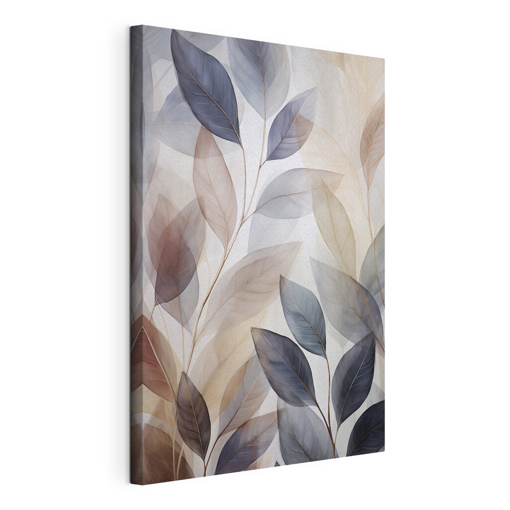 Petites feuilles transparentes, toile tendue et bord enveloppé