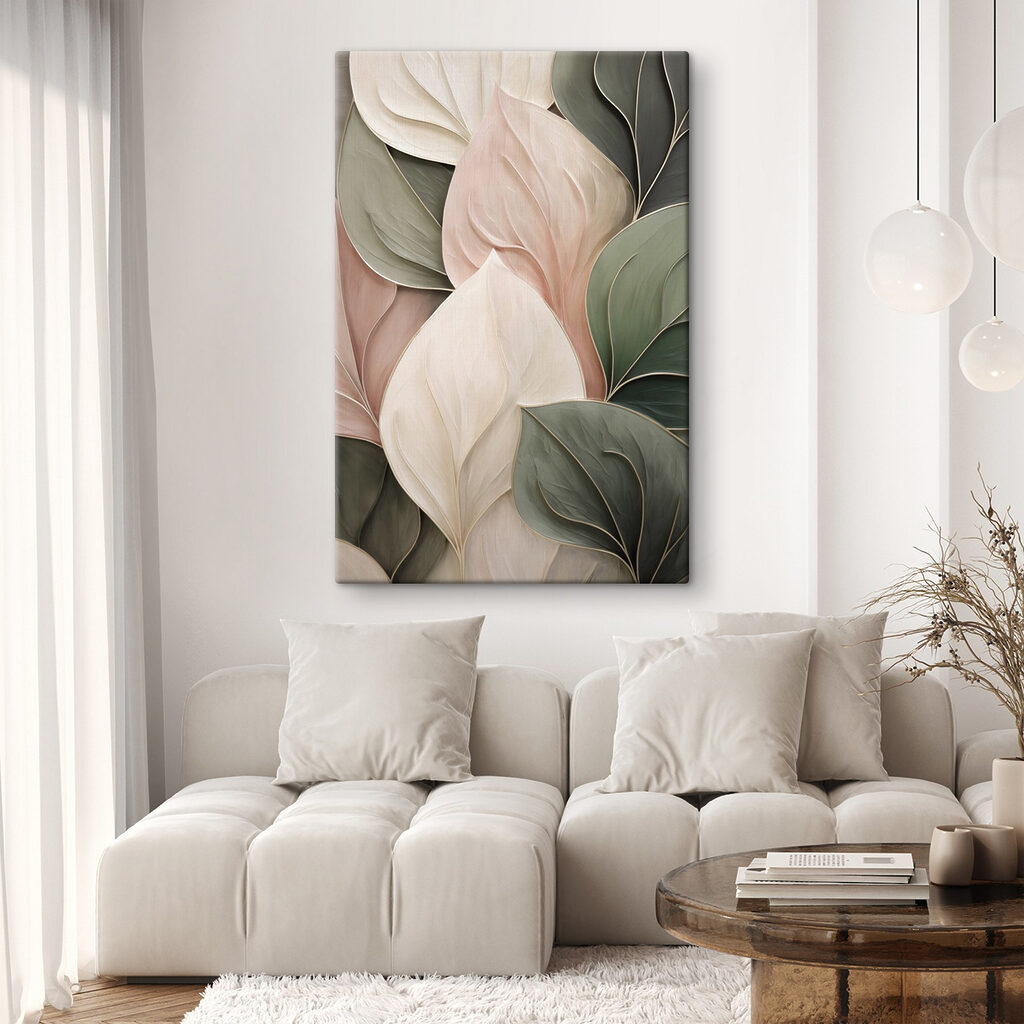 Larges feuilles pastel — intérieur 2