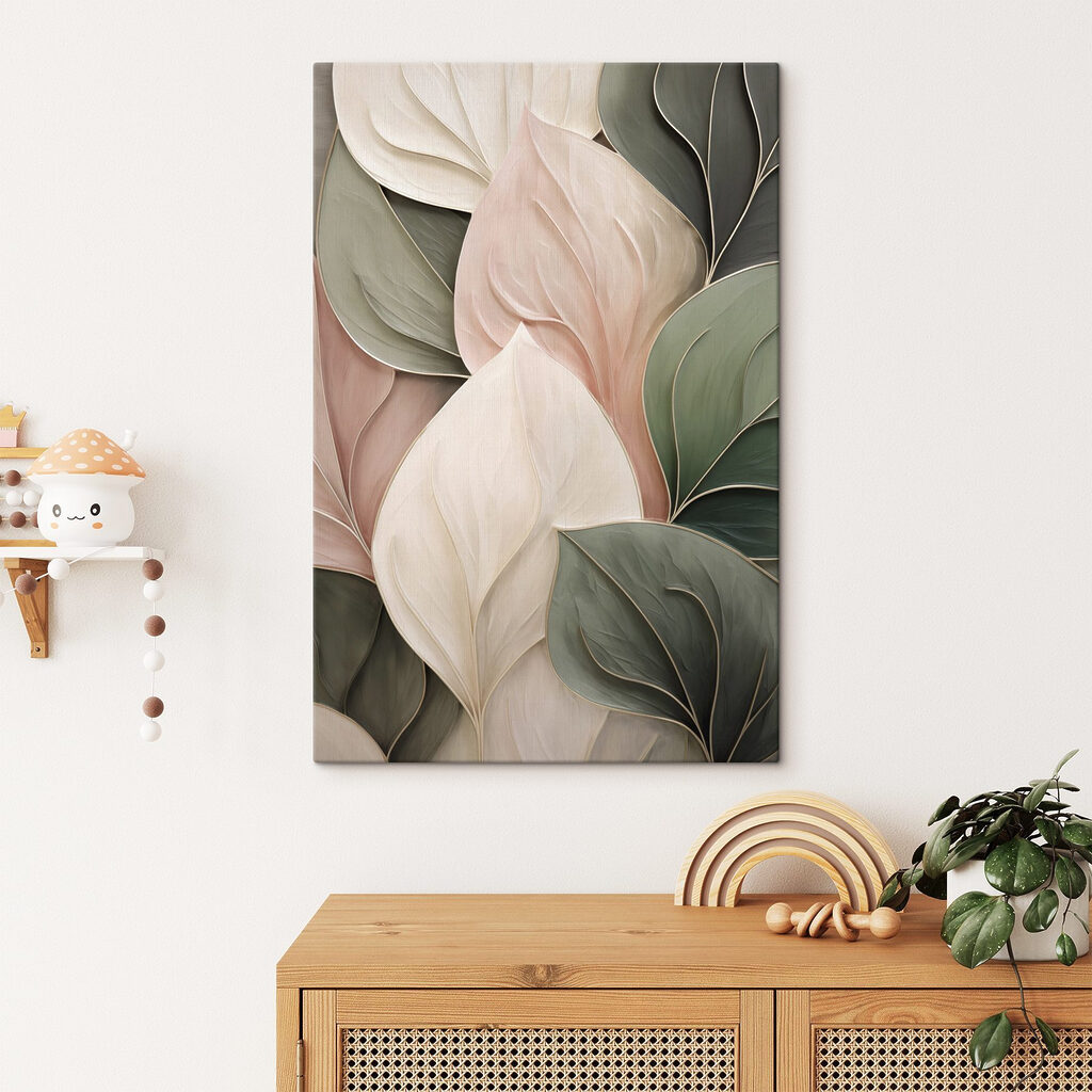 Larges feuilles pastel — intérieur 1