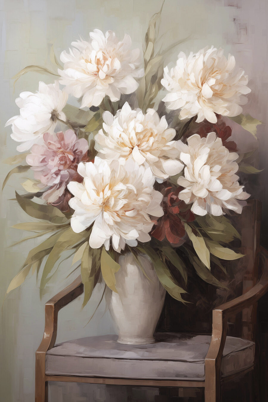 Bouquet sur la chaise — motif complet