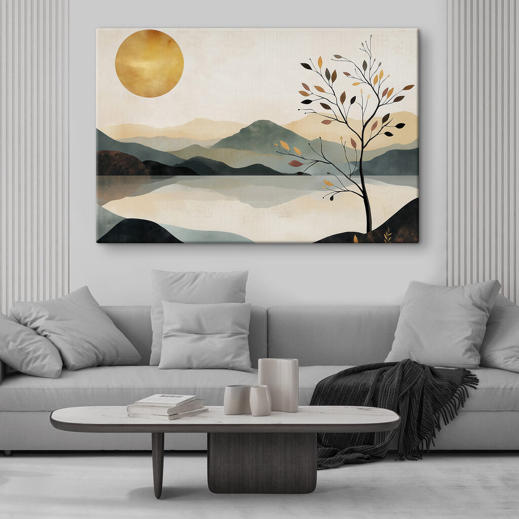 Arbre et montagnes reflétées — intérieur 2