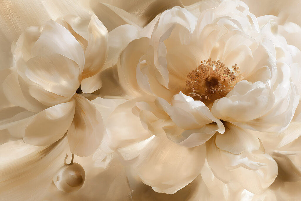 Gros plan de pivoines — motif complet