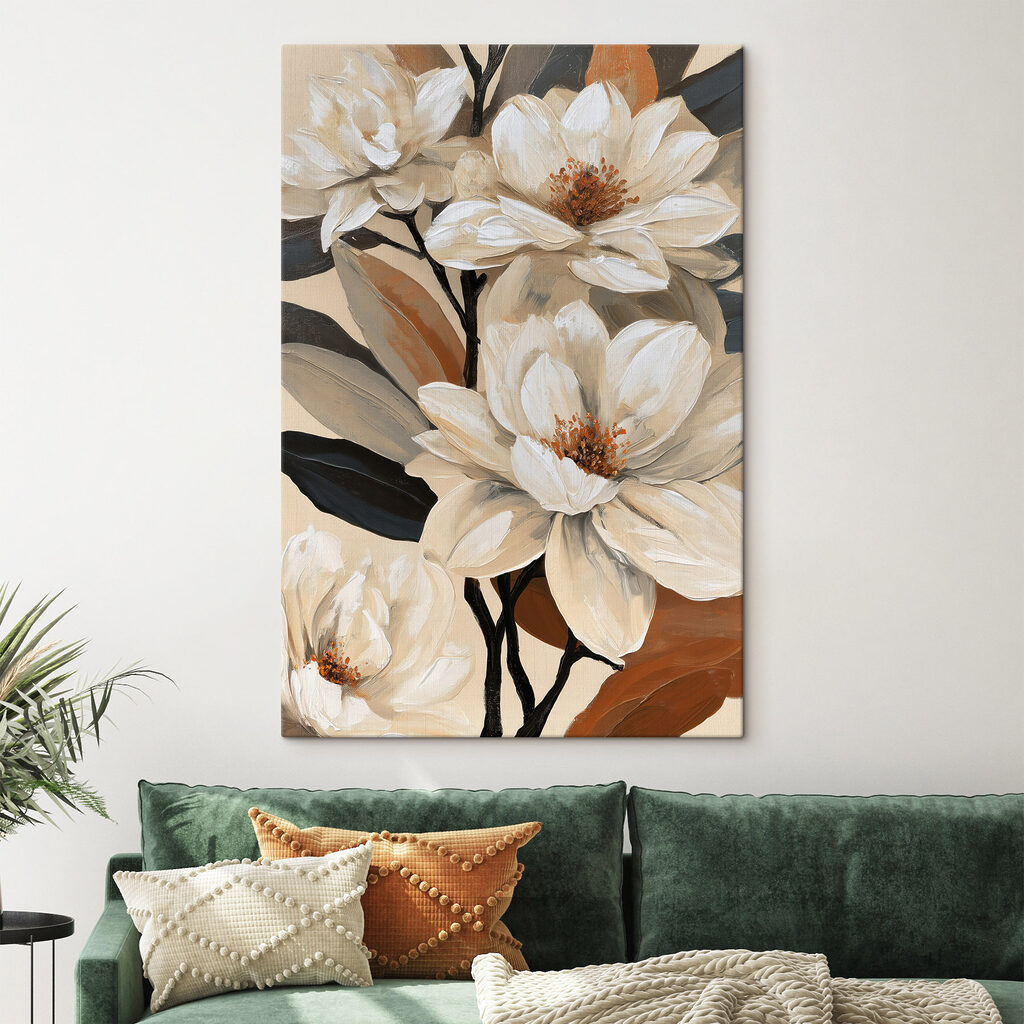 Fleurs blanches, branches sombres — intérieur 2