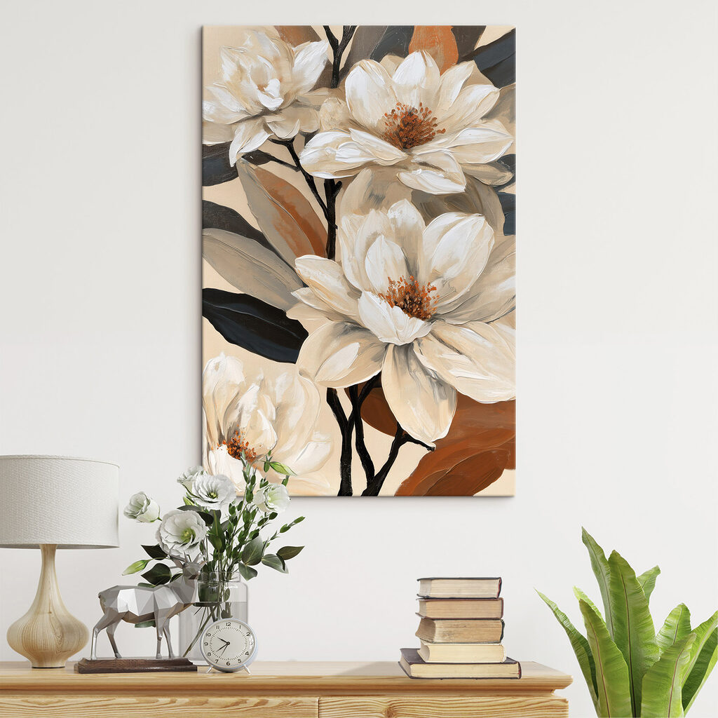 Fleurs blanches, branches sombres — intérieur 1