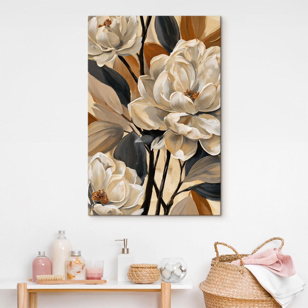 Fleurs sur aplats sombres — intérieur 1