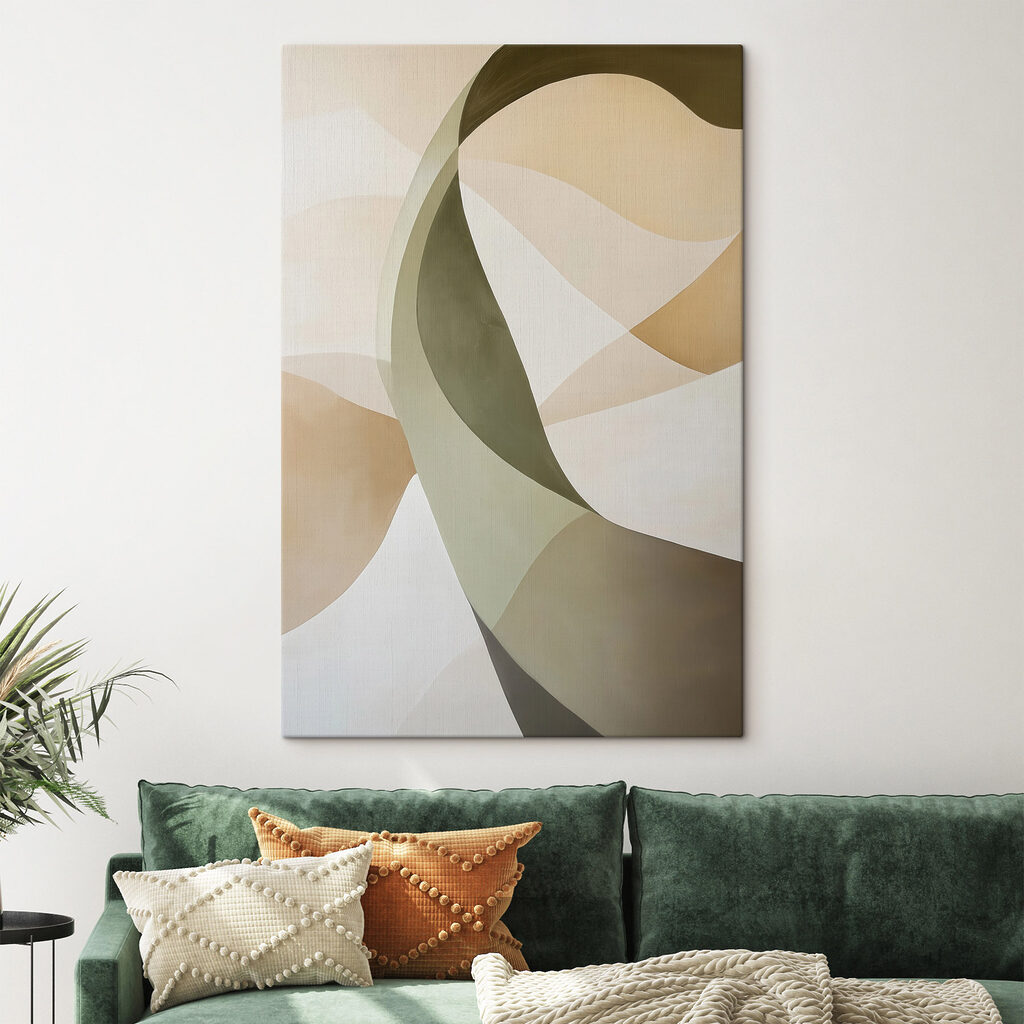 Courbes vert olive — intérieur 1