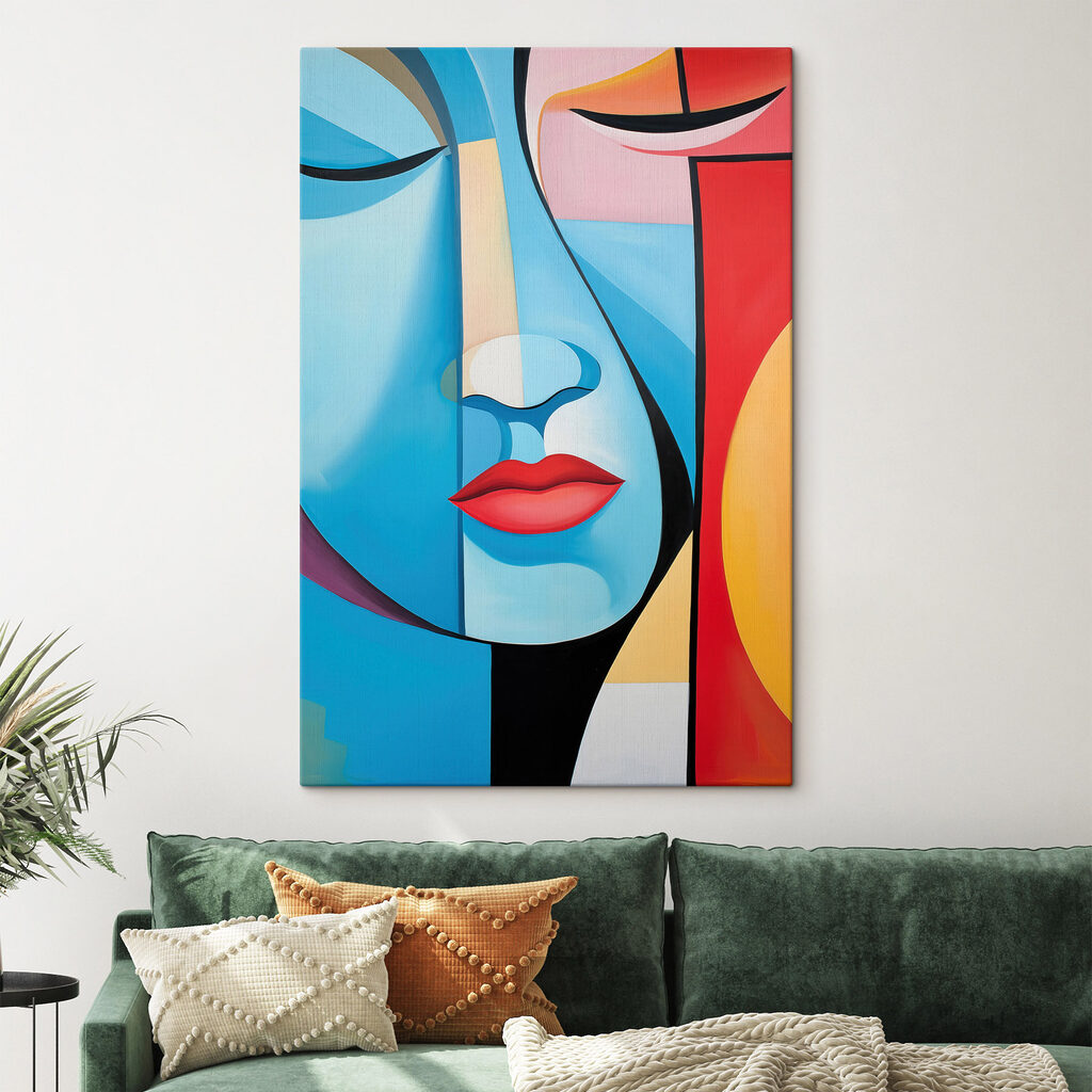 Visage bleu, lèvres rouges — intérieur 2
