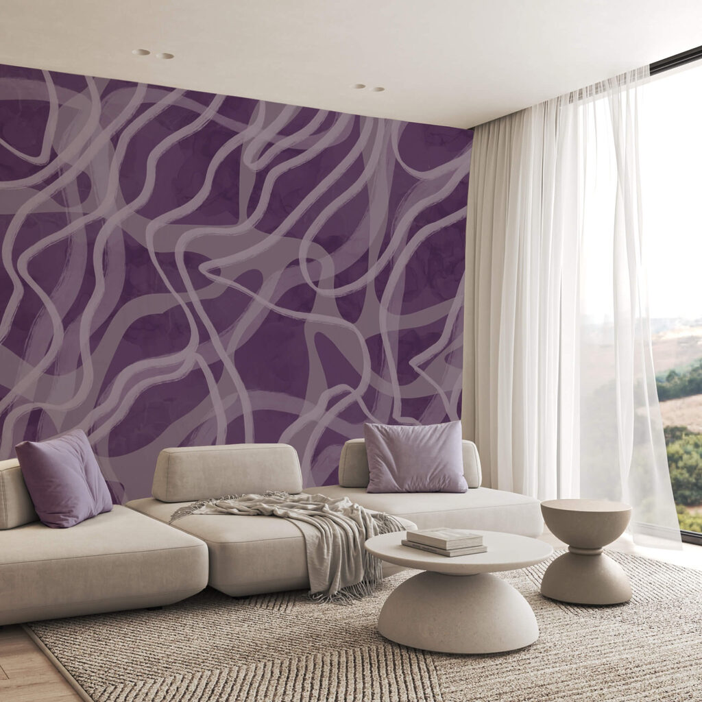 Volutes violettes et blanches — intérieur 1