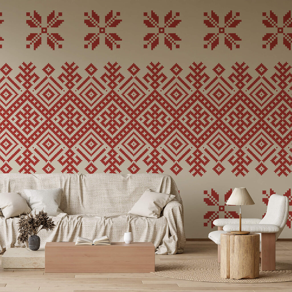 Frise géométrique et fleurettes — intérieur 2