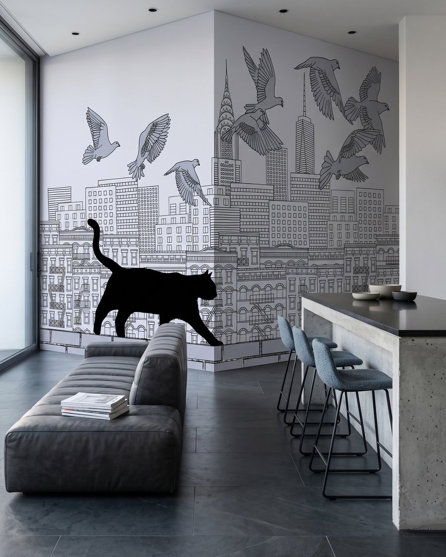 Chat dans la ville — intérieur 3