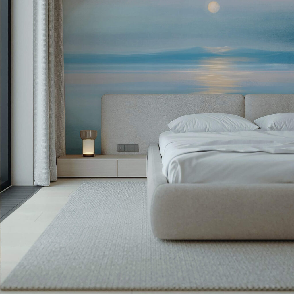 Lumière sur l’eau dans un intérieur