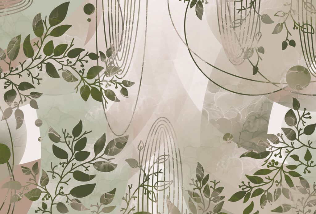 Rameaux et arcs graphiques — motif complet
