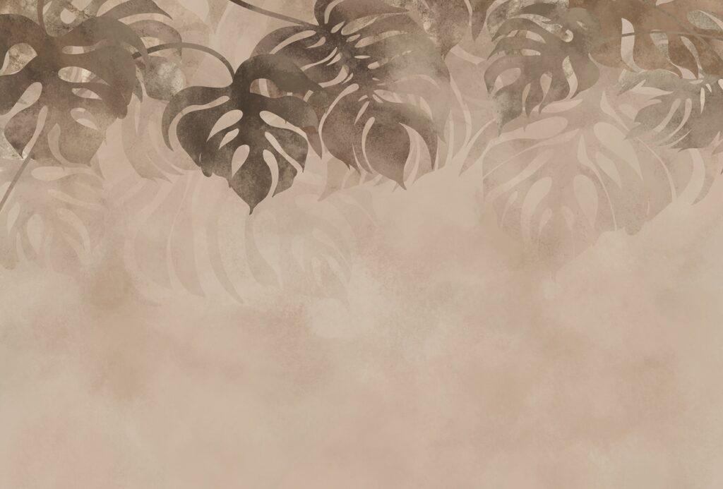 Feuillage tropical en couches — motif complet