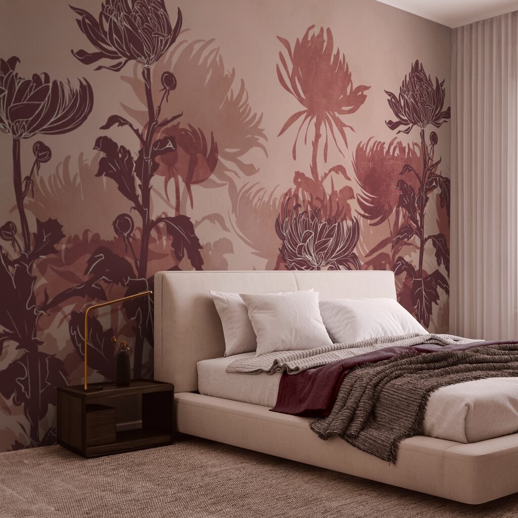 Fleurs à fines tiges dans un intérieur