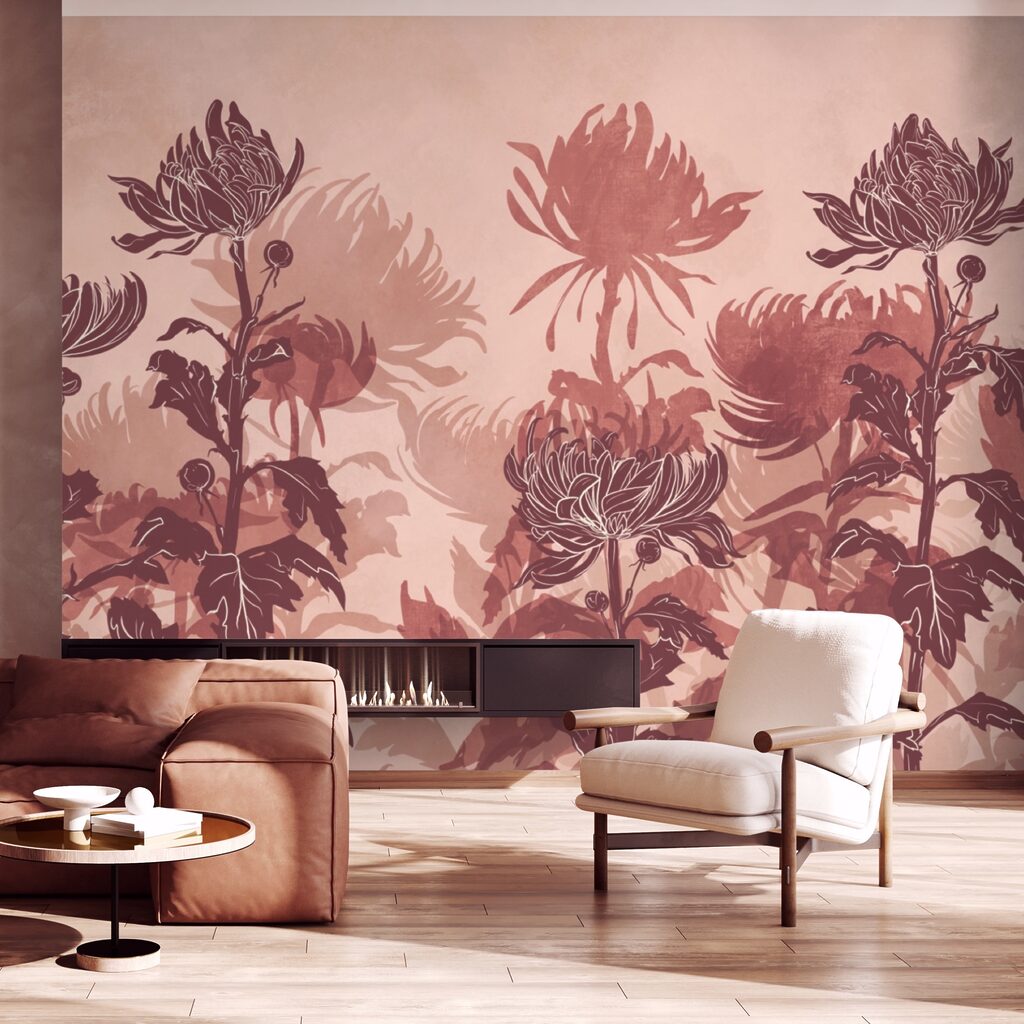 Fleurs à fines tiges dans un intérieur
