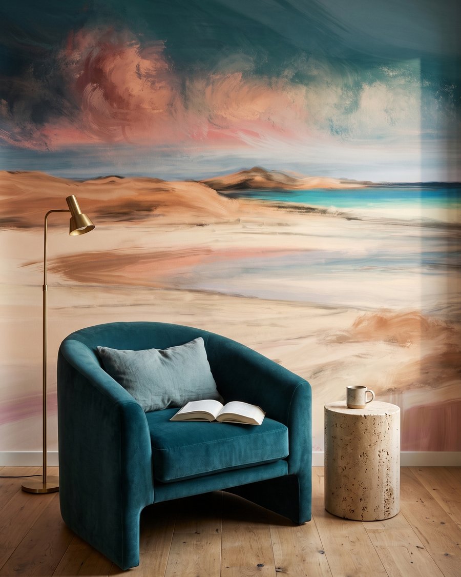 Rivage en lumière rose — intérieur 1