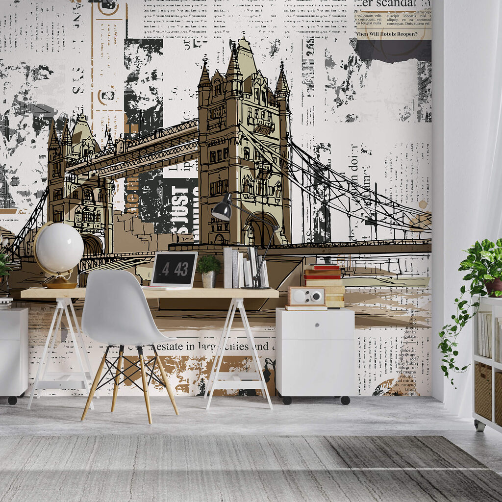 Tower Bridge en collage dans un intérieur
