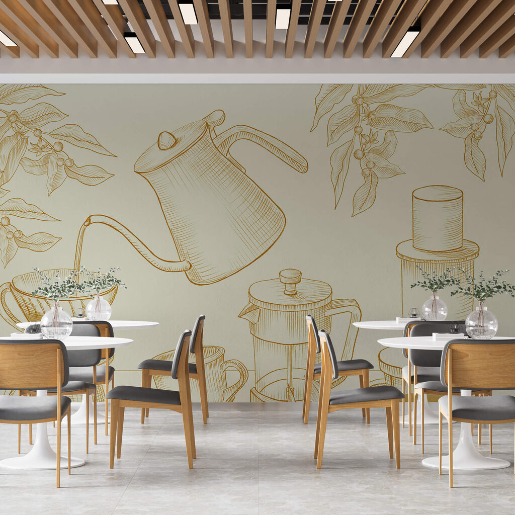 Rituel du café dessiné — intérieur 1