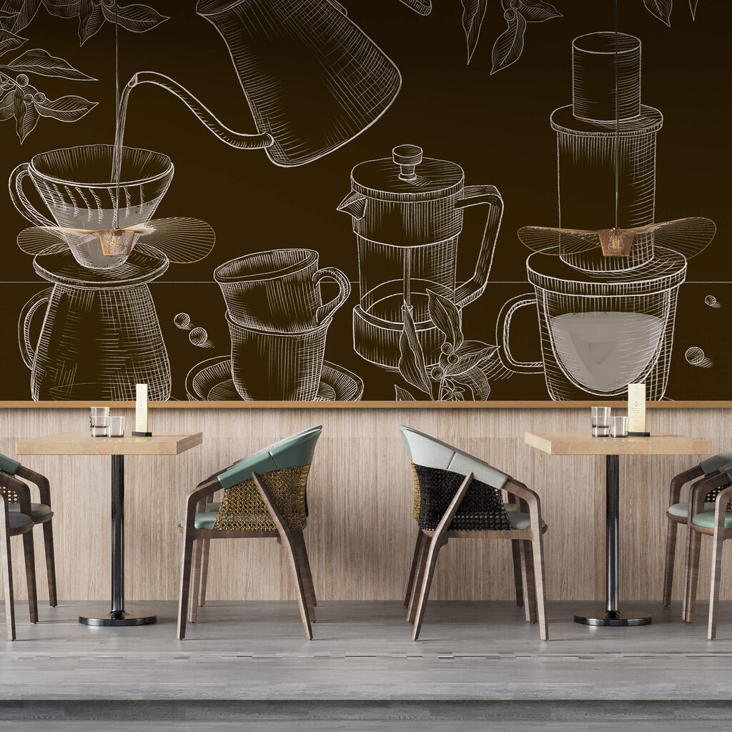 Rituel du café dessiné — intérieur 1