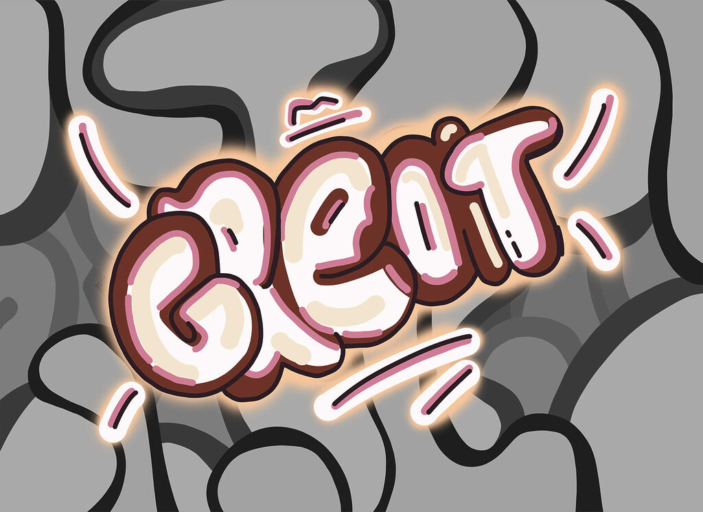 Lettrage graffiti — motif complet