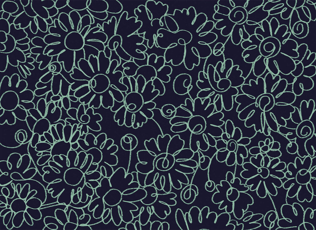 Fleurs d’un seul trait — motif complet