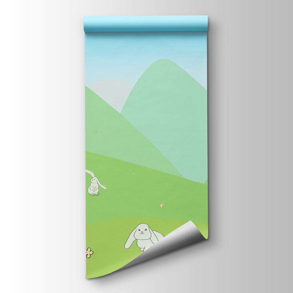 Lapereaux sur colline verte — vue du produit