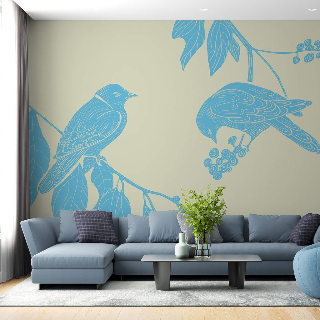 Oiseaux parmi les baies — intérieur 1