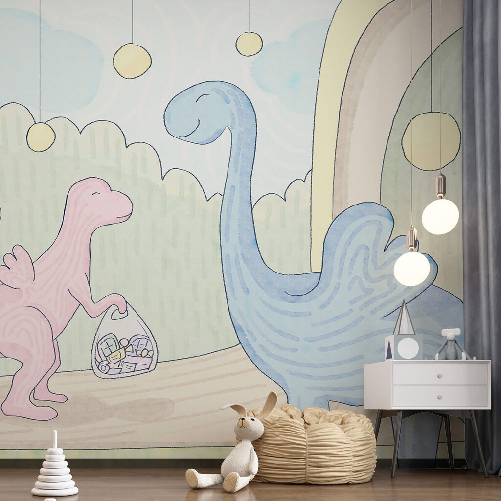 Dinosaures sous l’arc-en-ciel — intérieur 1