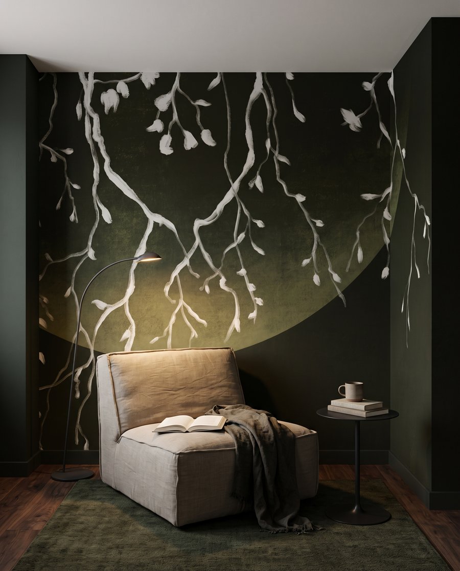 Brindilles sous la lune dans un intérieur