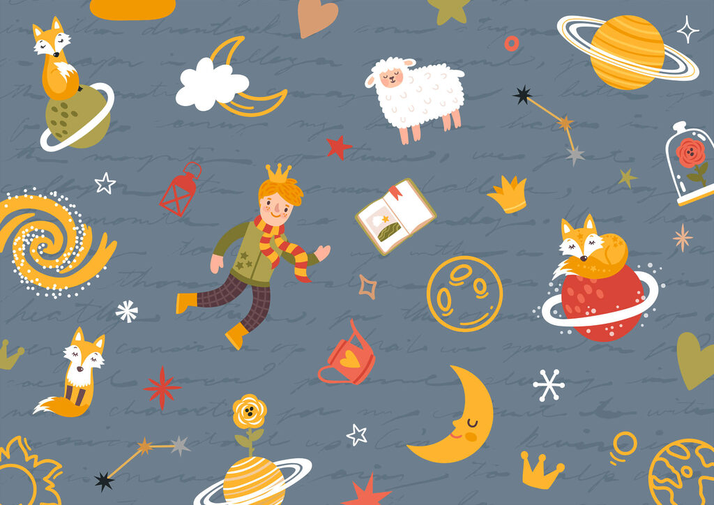 Aventures entre les planètes — motif complet