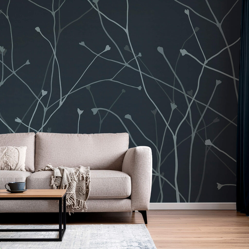 Ramilles sur fond sombre dans un intérieur