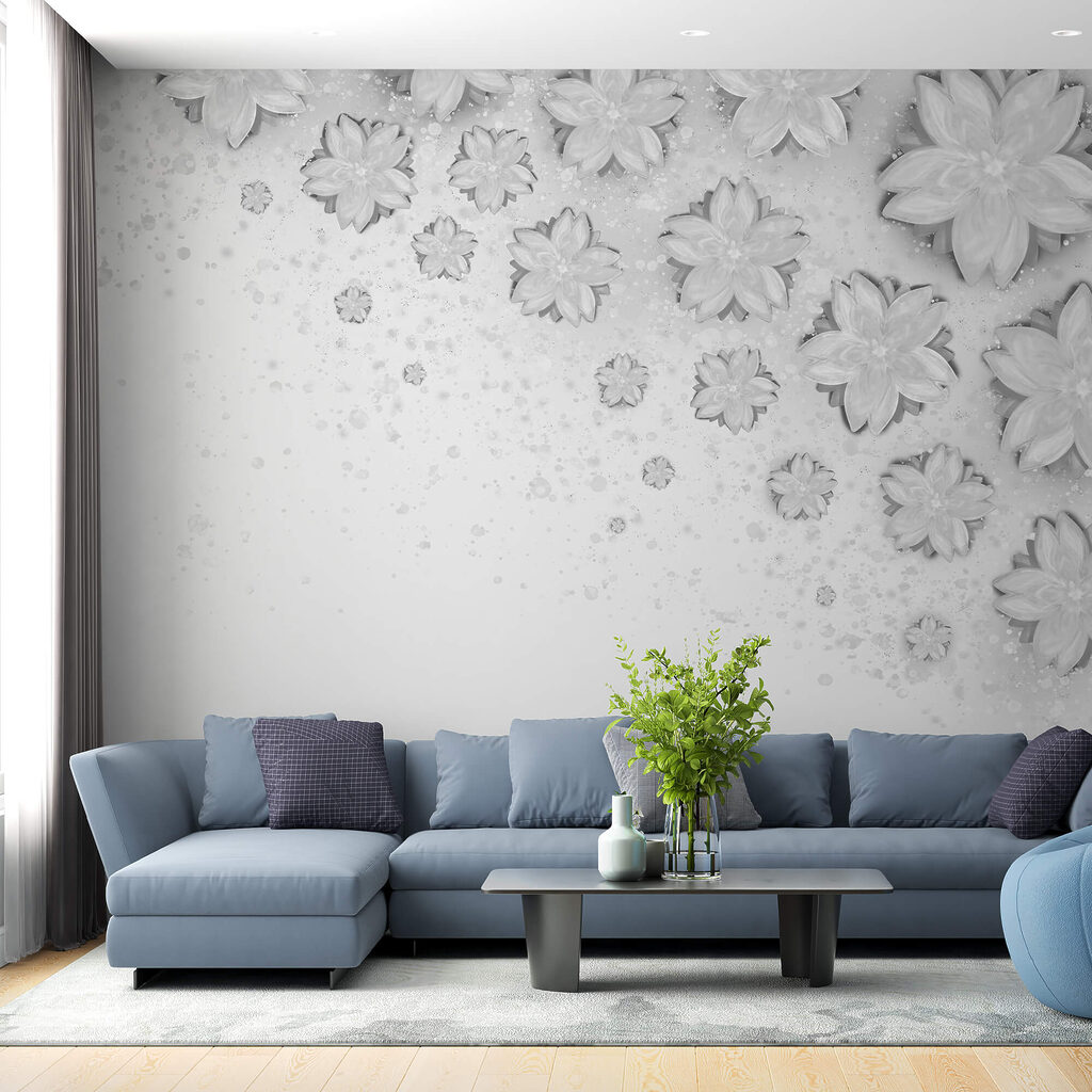 Pluie de fleurs dans un intérieur