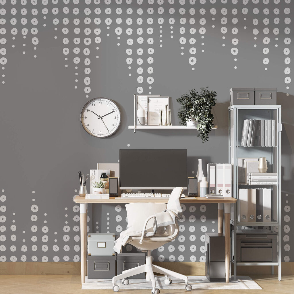 Pois blancs sur gris — intérieur 2