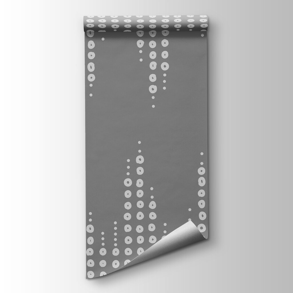 Pois blancs sur gris — vue du produit