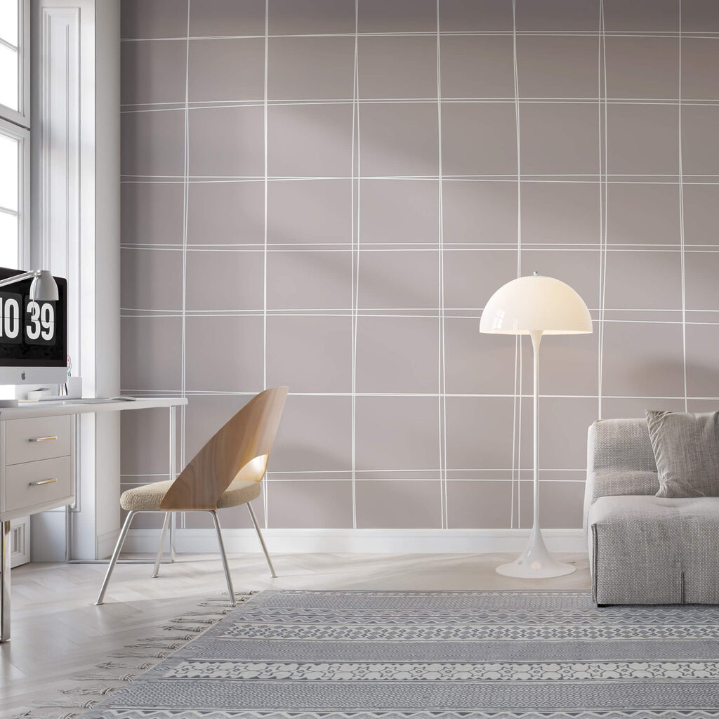 Quadrillage gris et blanc — intérieur 2